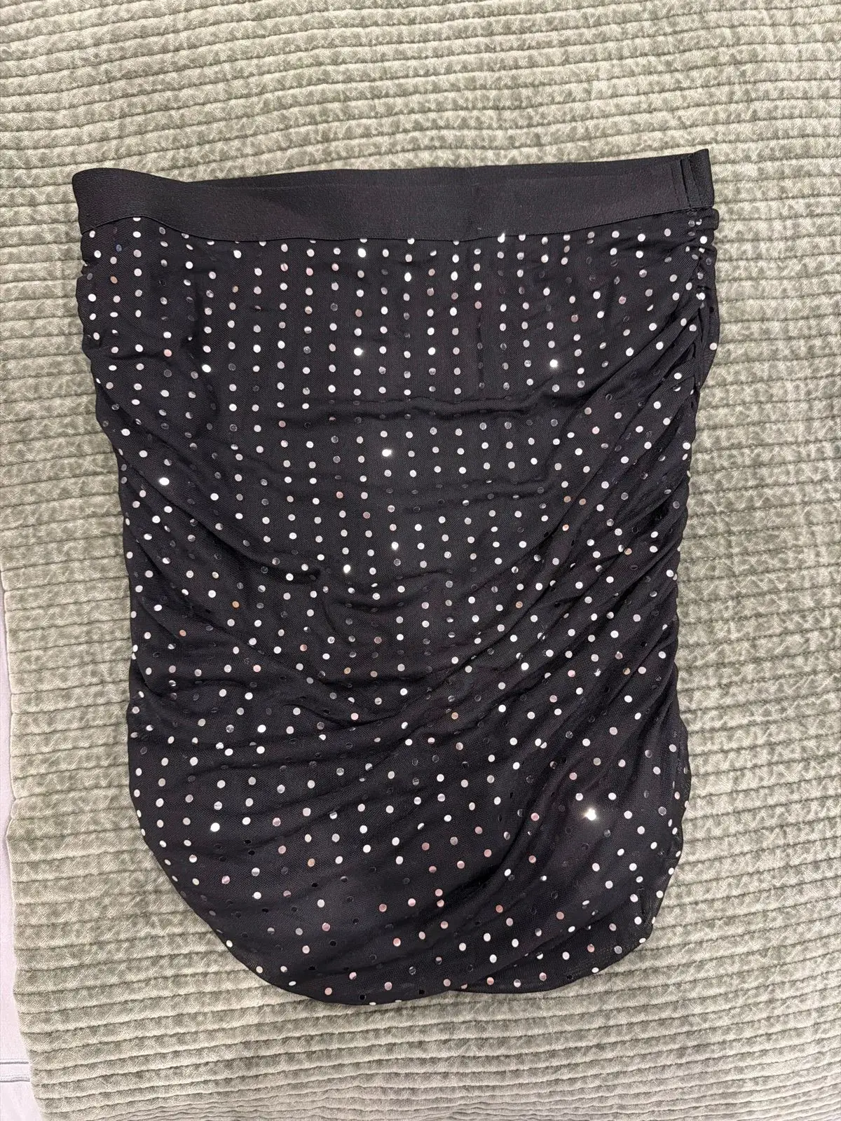 Shein Black Rhinestone Mesh Top Medium