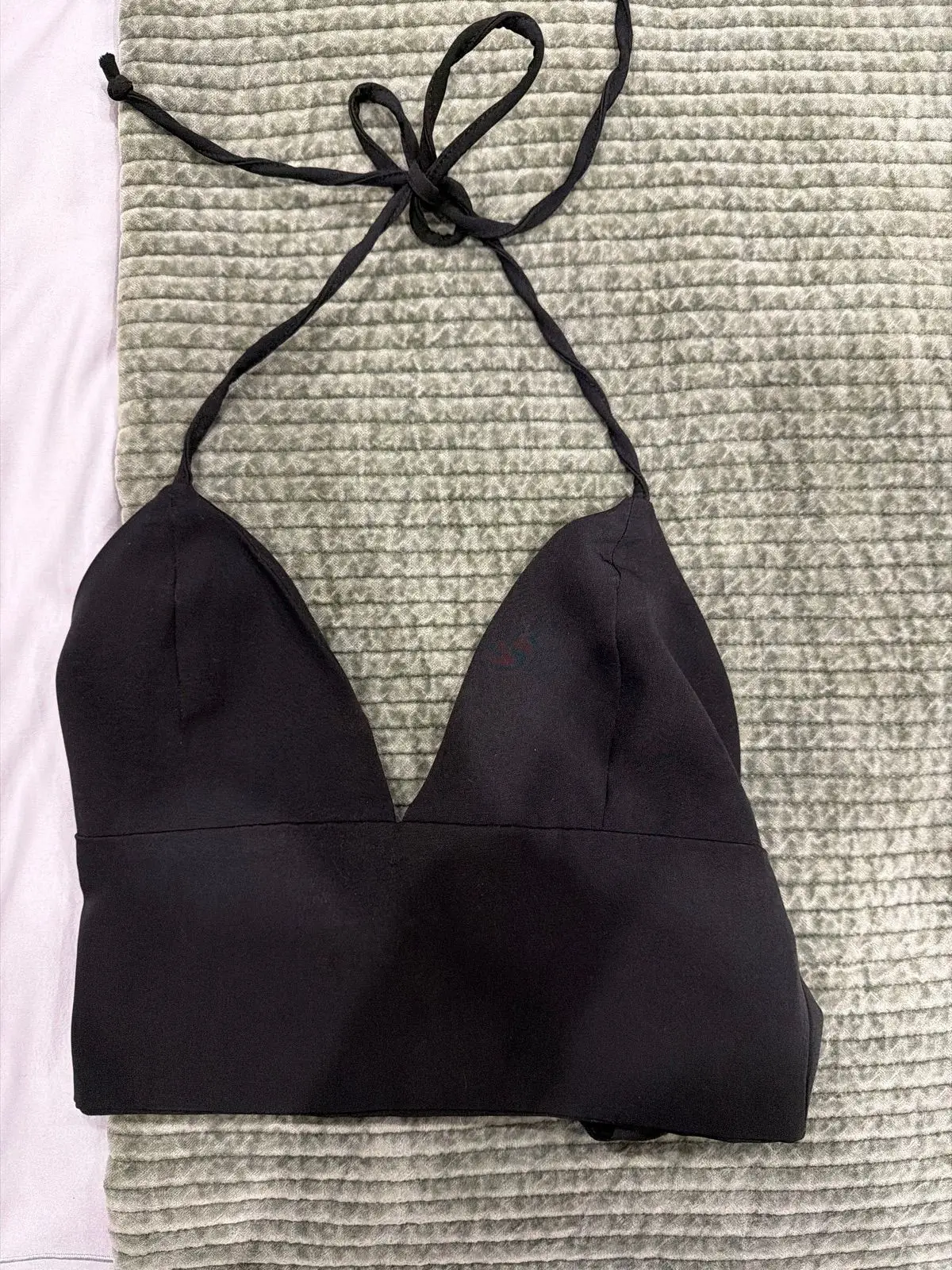 Black Halter Neck Crop Top