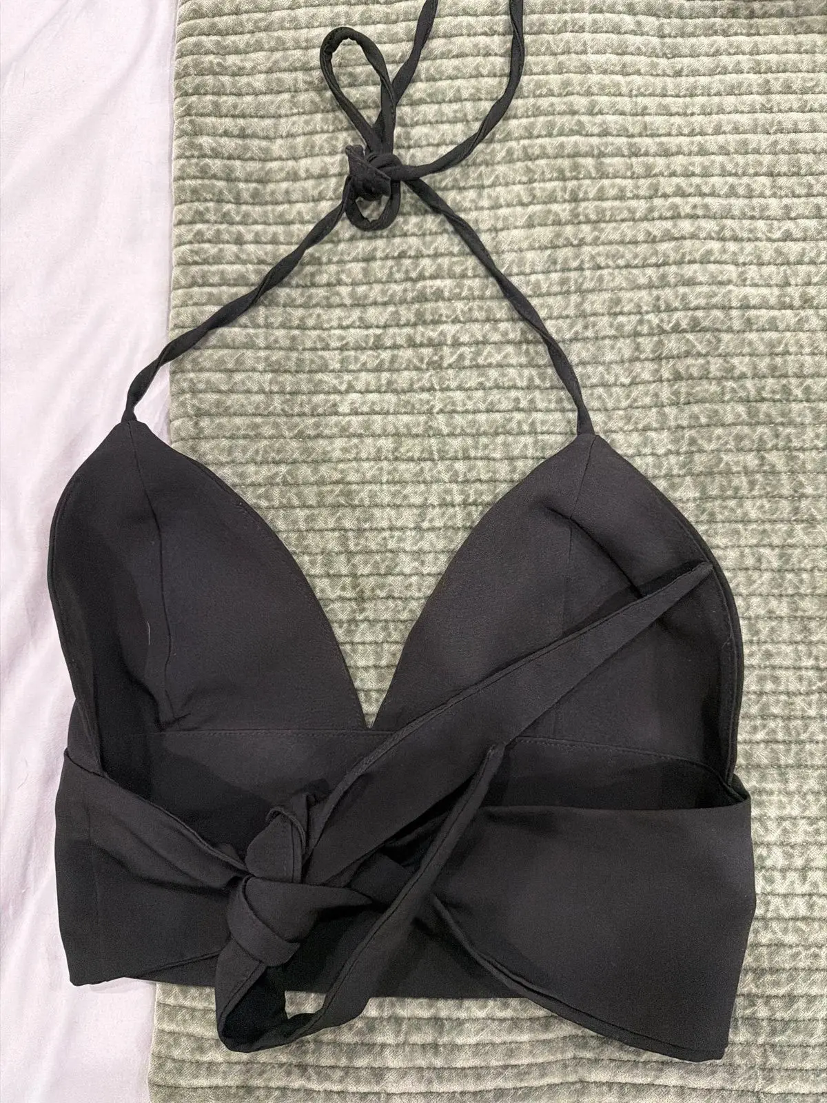 Black Halter Neck Crop Top