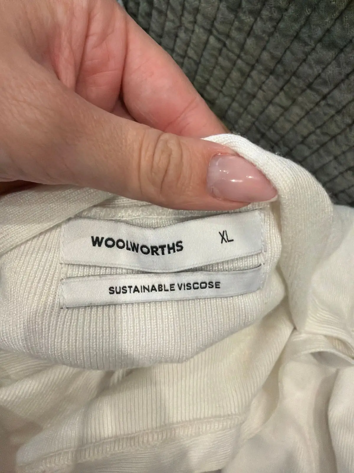 Woolworths White Long Sleeve Top with Gold Buttons
