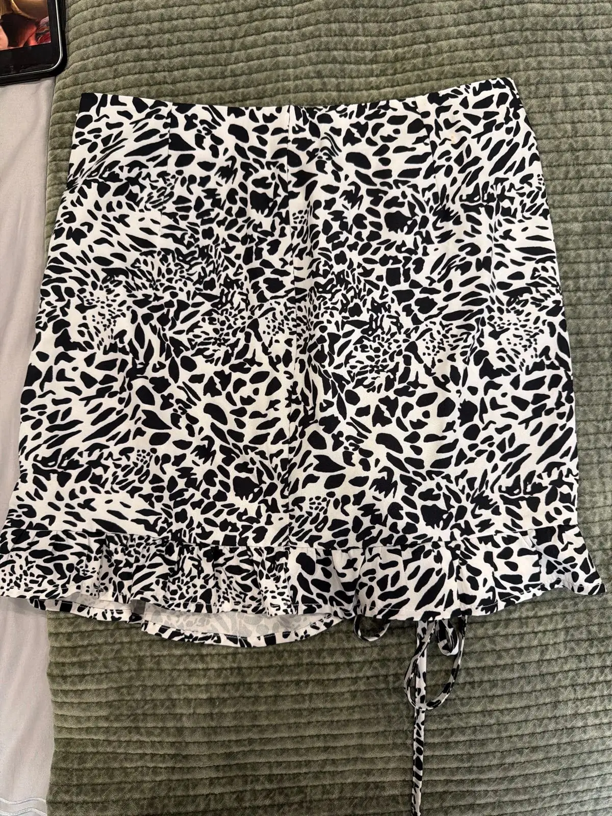 Shein Black and White Animal Print Skirt