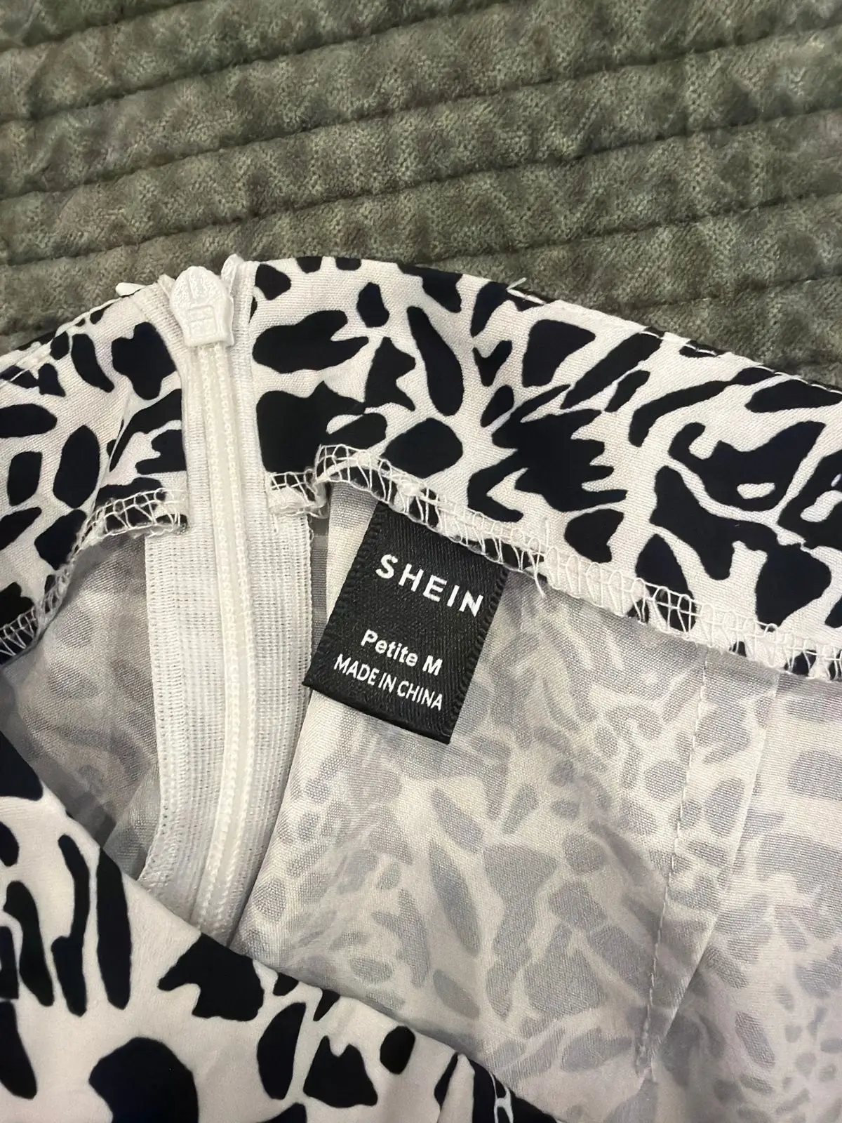 Shein Black and White Animal Print Skirt
