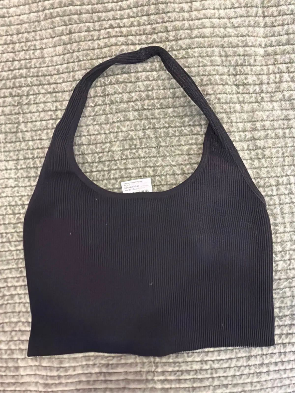 Cotton On Black Ribbed Halter Top