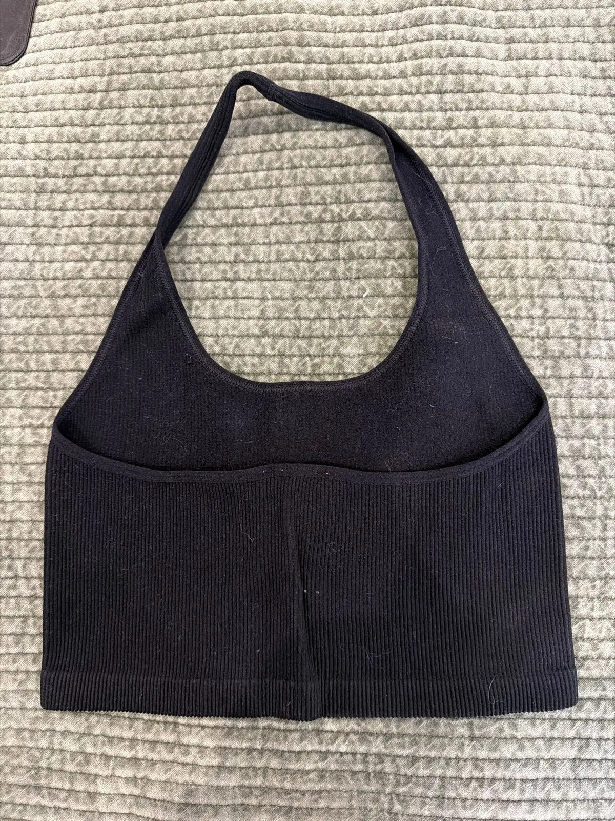 Cotton On Black Ribbed Halter Top
