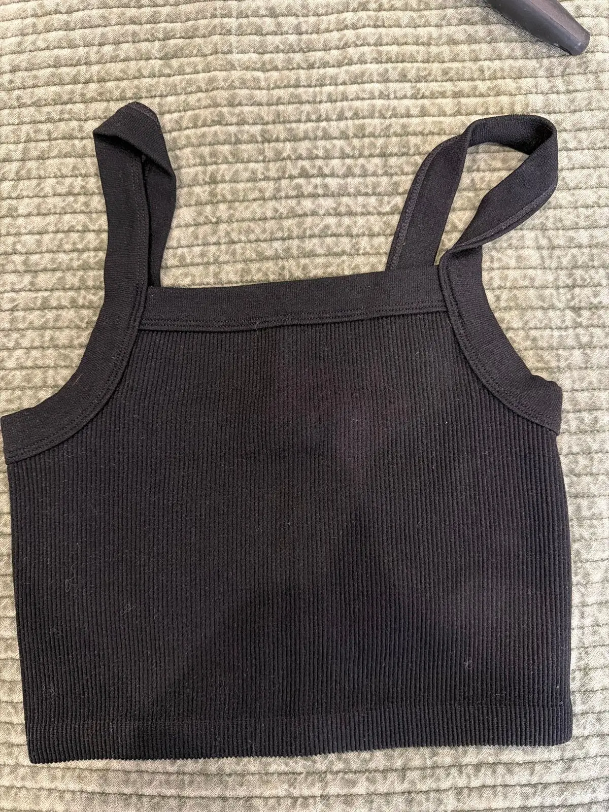 Cotton On Black Ribbed Crop Top