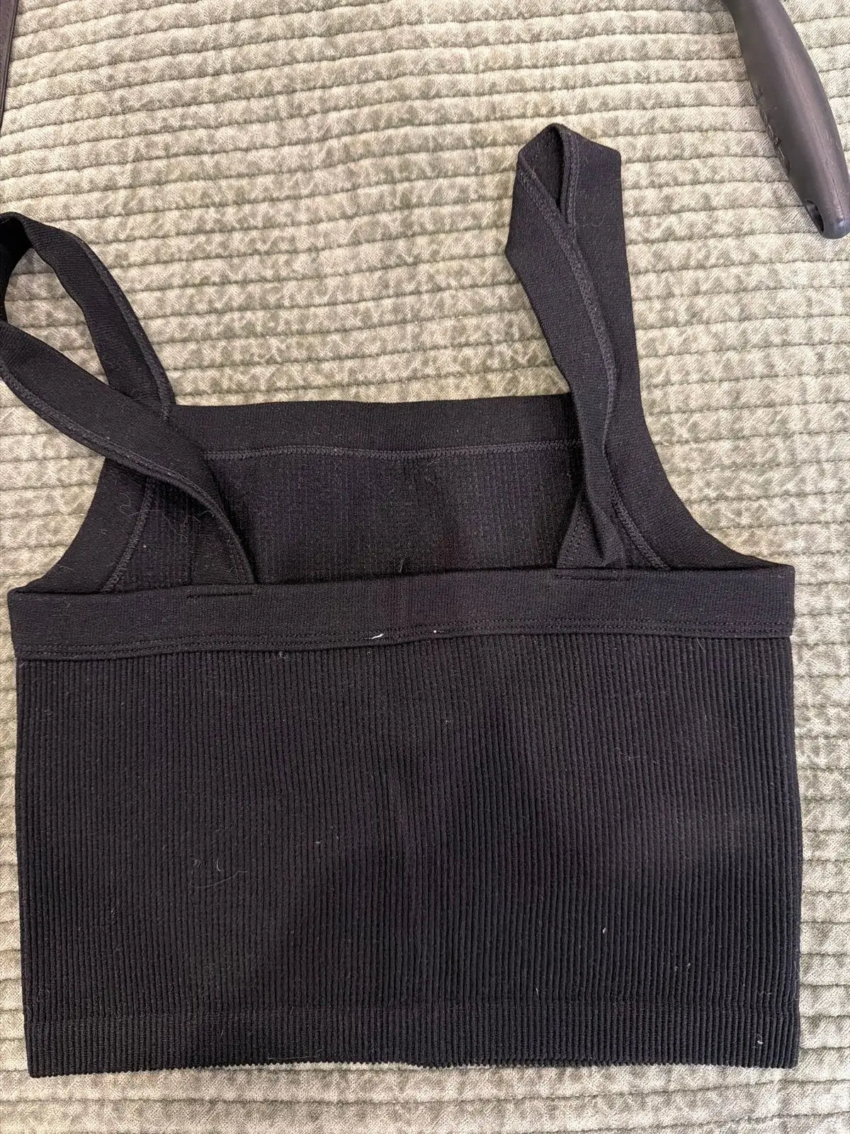 Cotton On Black Ribbed Crop Top