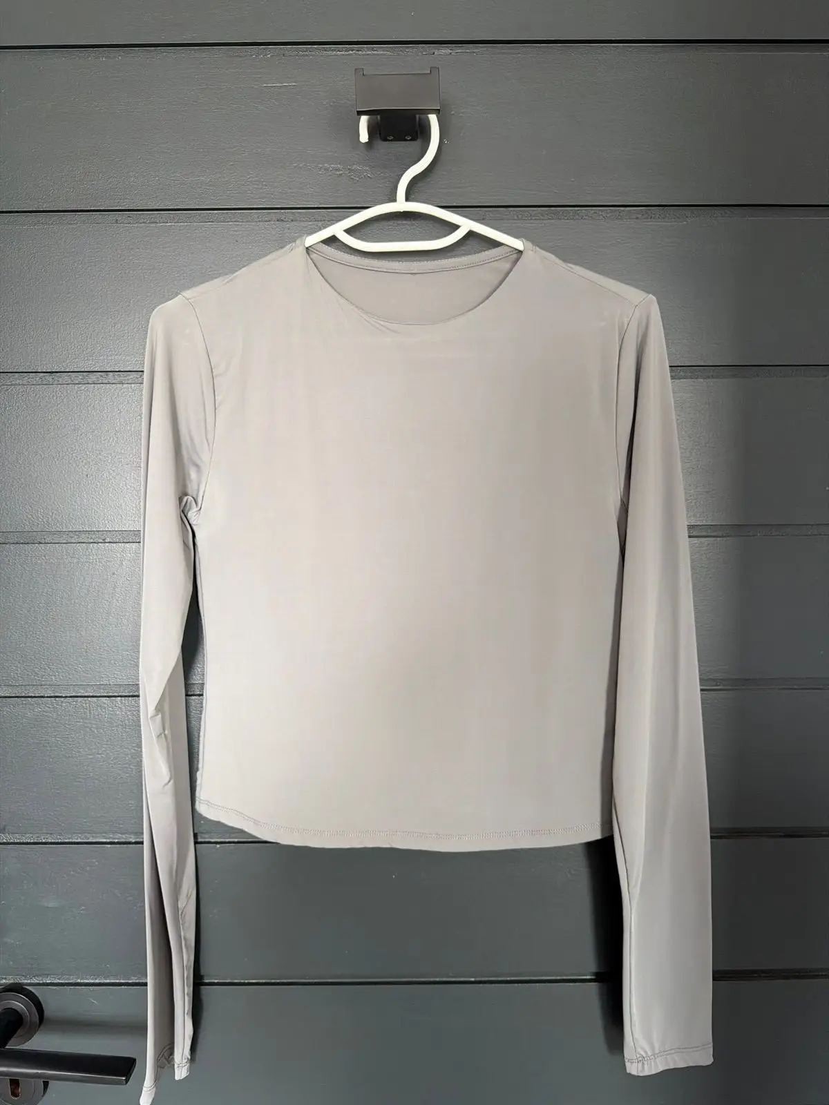 Cotton On Grey Long Sleeve Crop Top