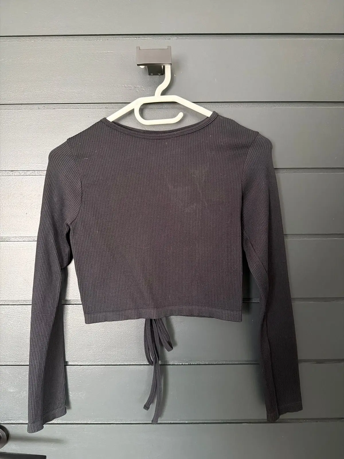 Foschini Black Ribbed Long Sleeve Crop Top