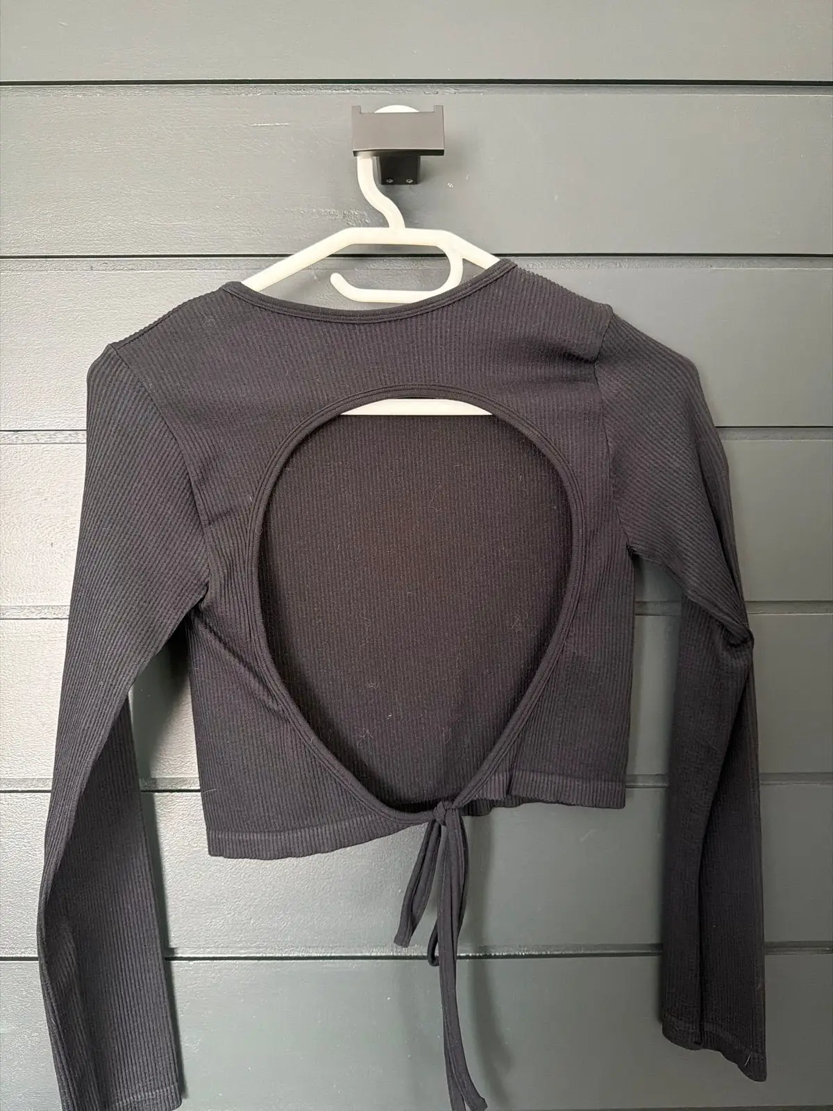 Foschini Black Ribbed Long Sleeve Crop Top