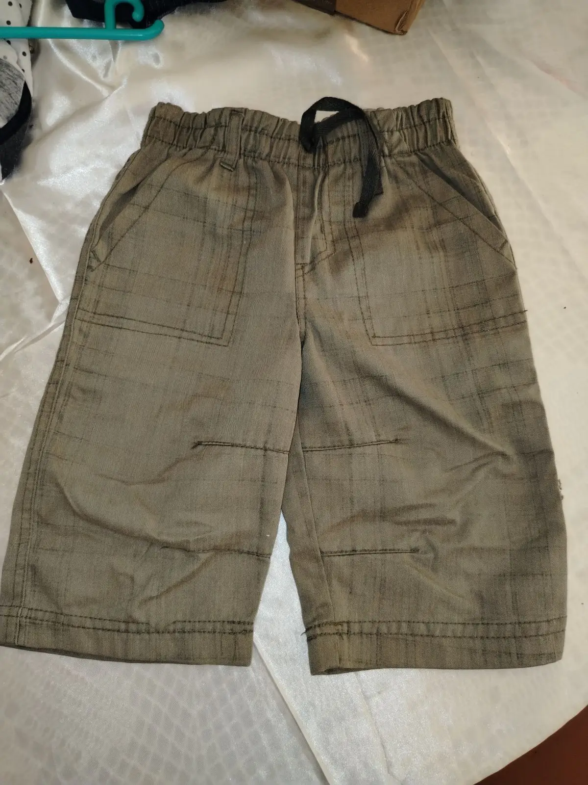 Jet Boys Green Checkered Shorts 3-4 Years