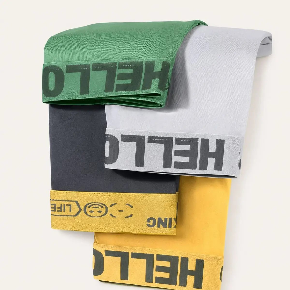 Black Boxer Briefs with White Branded Waistband