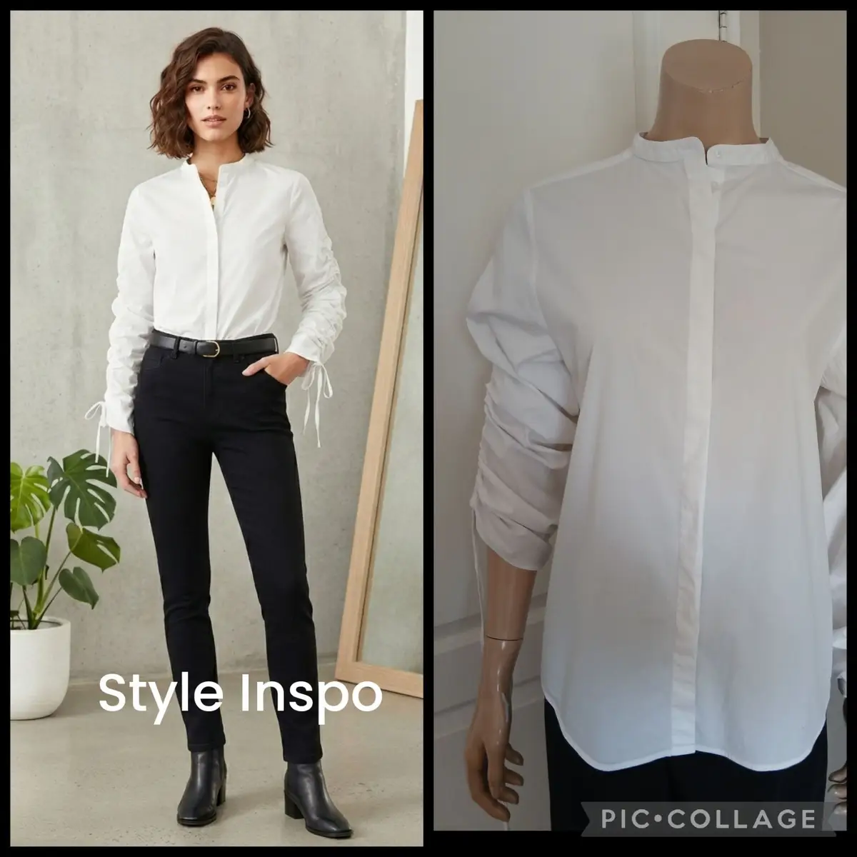 Studio W White Long-Sleeve Blouse with Tie Cuffs