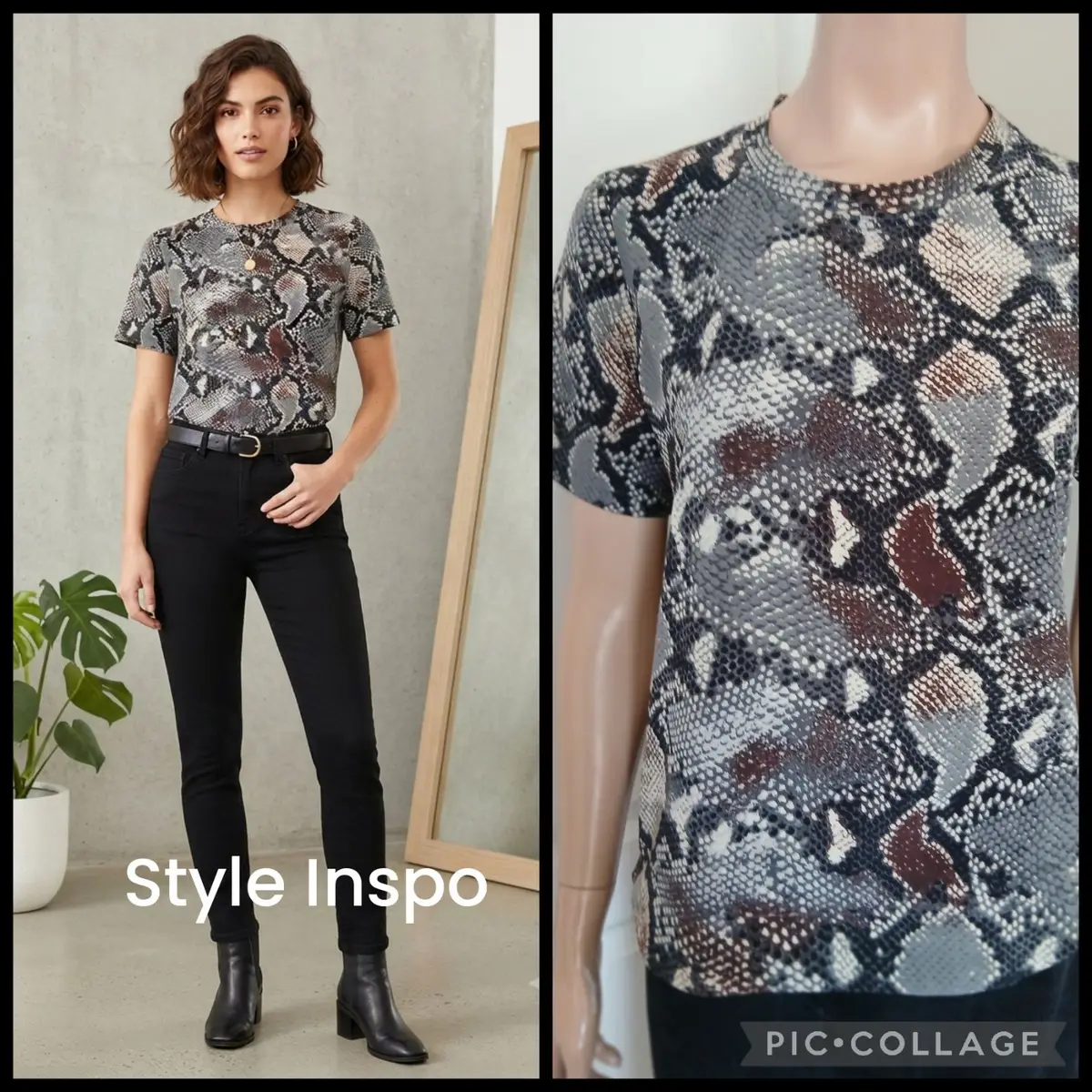 Snake Print Short Sleeve T-Shirt