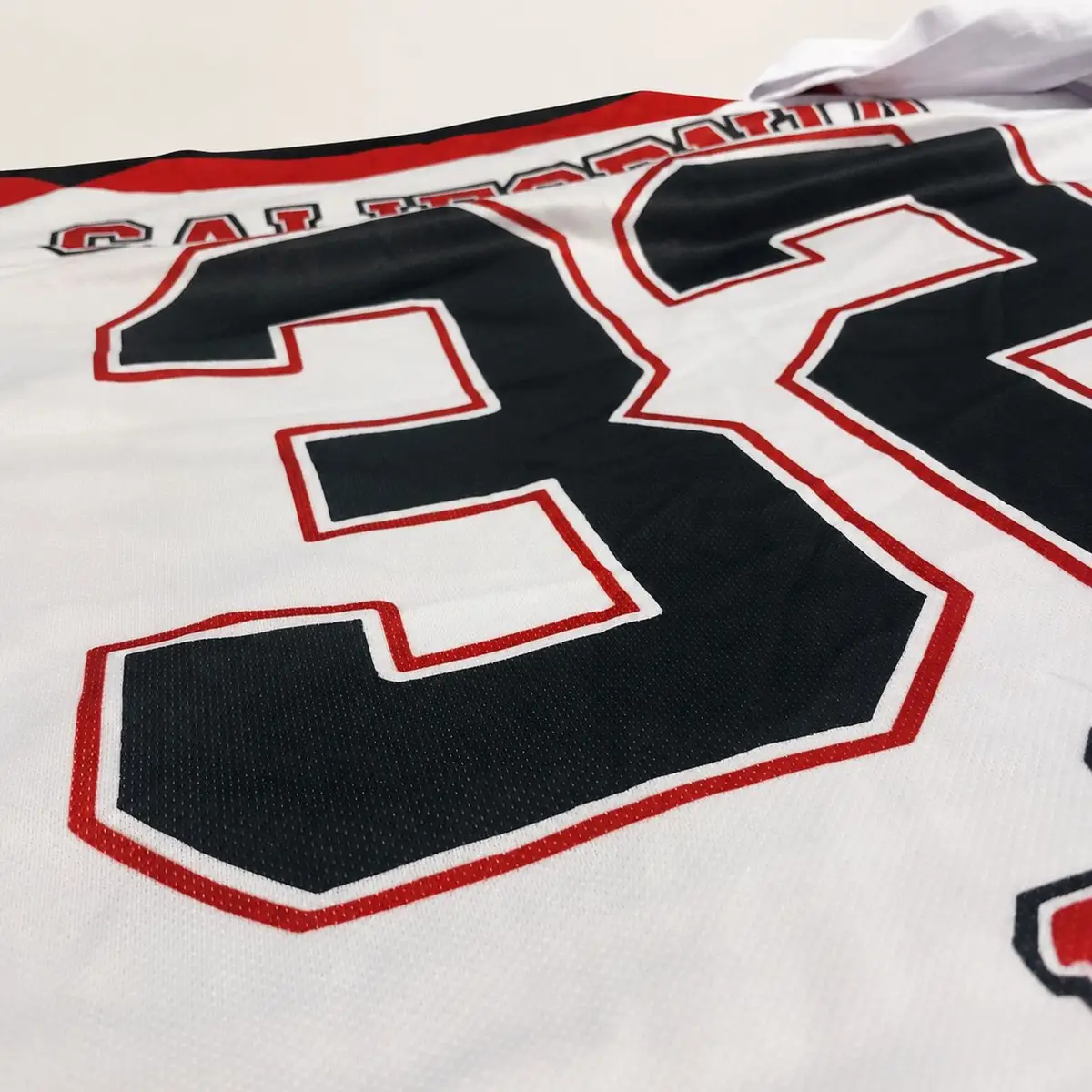 Custom Racing Style Sports Jersey White Blue Red