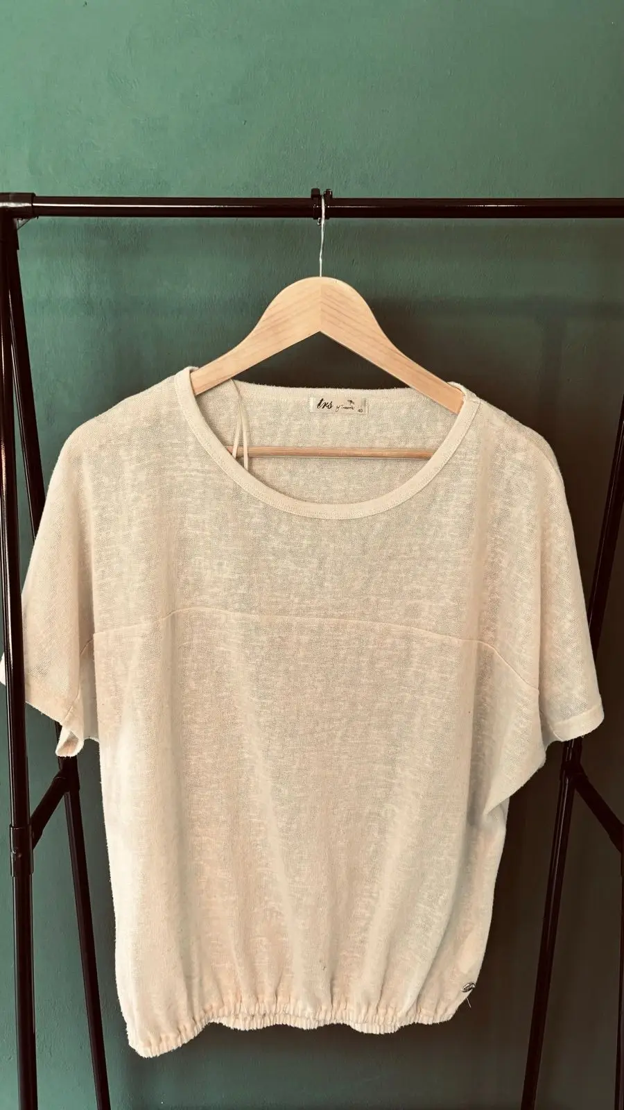 Truworths Cream Knit Short Sleeve Top
