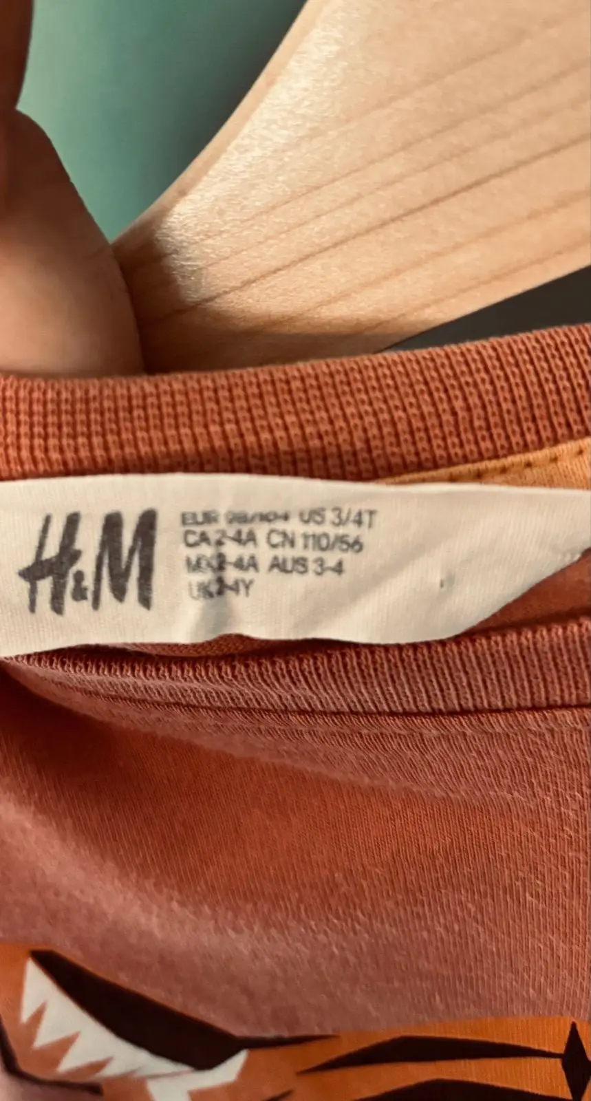 H&M Kids Tiger Graphic T-Shirt Pink