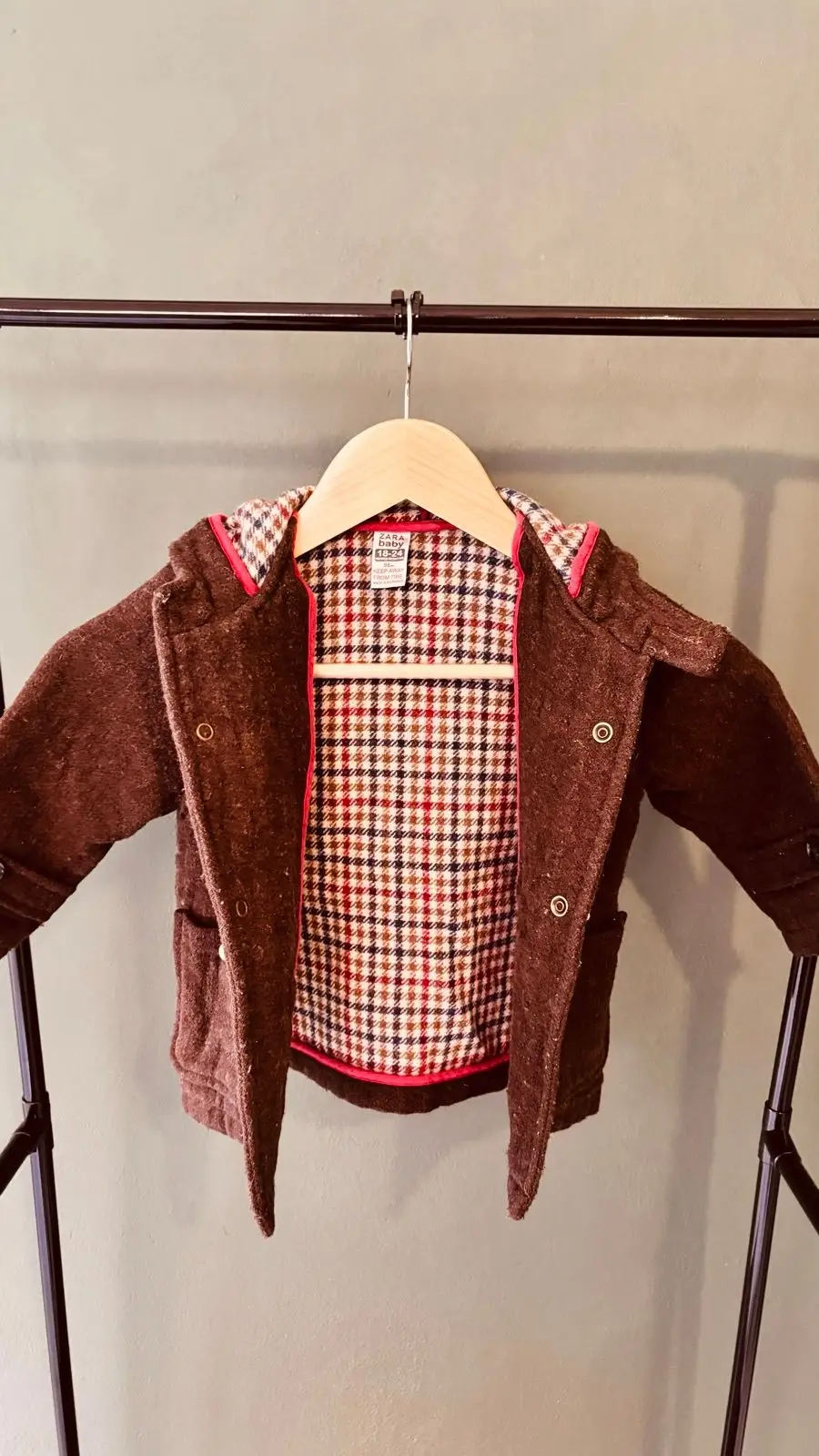 Zara Baby Brown Duffle Coat 18-24 Months