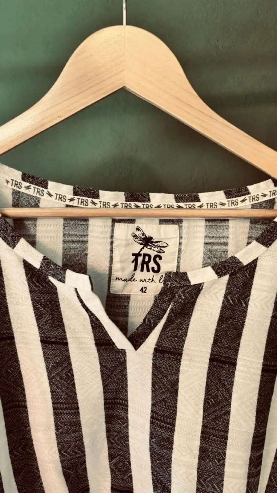 Truworths Black and White Striped Blouse Size 42
