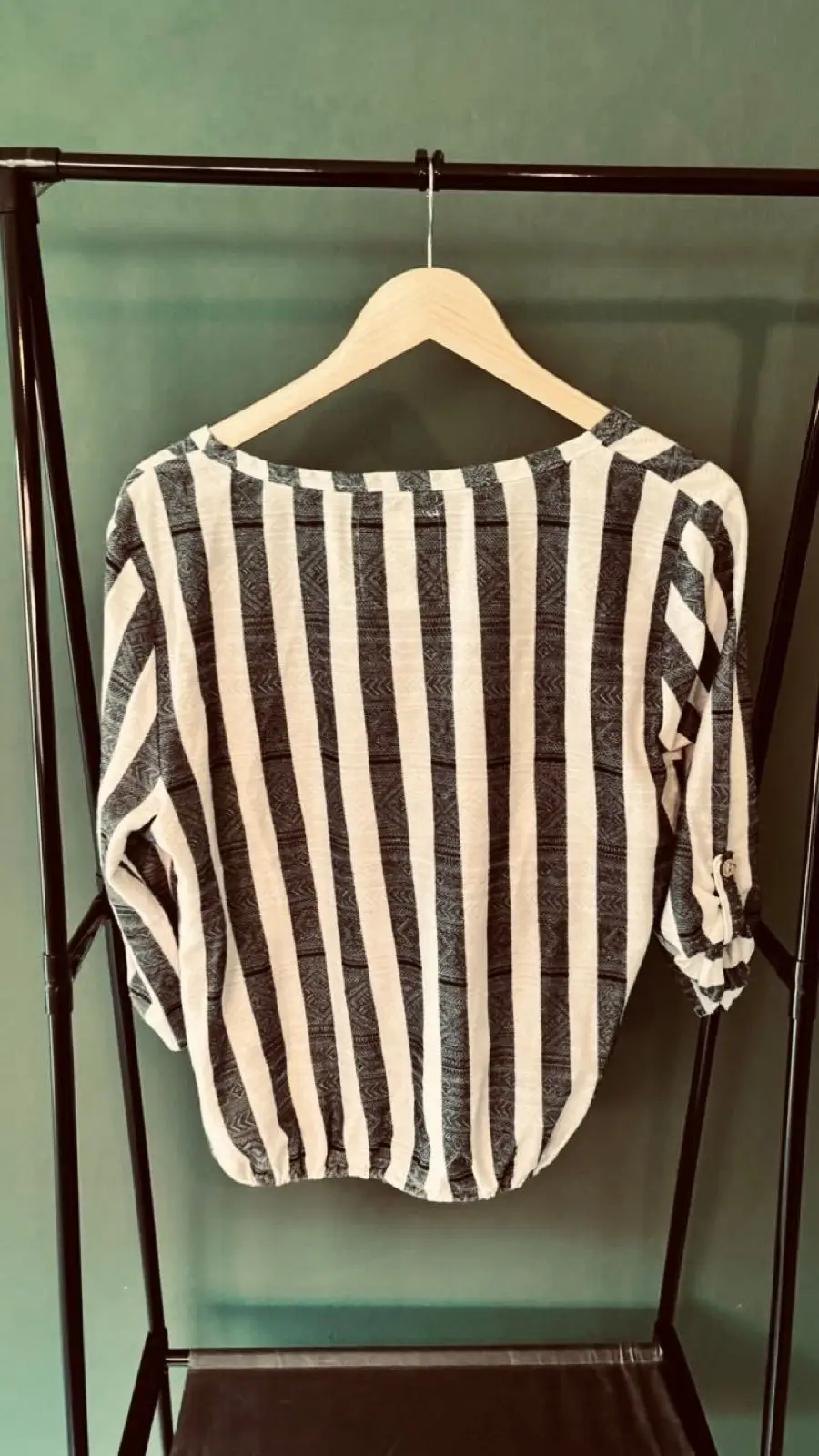 Truworths Black and White Striped Blouse Size 42