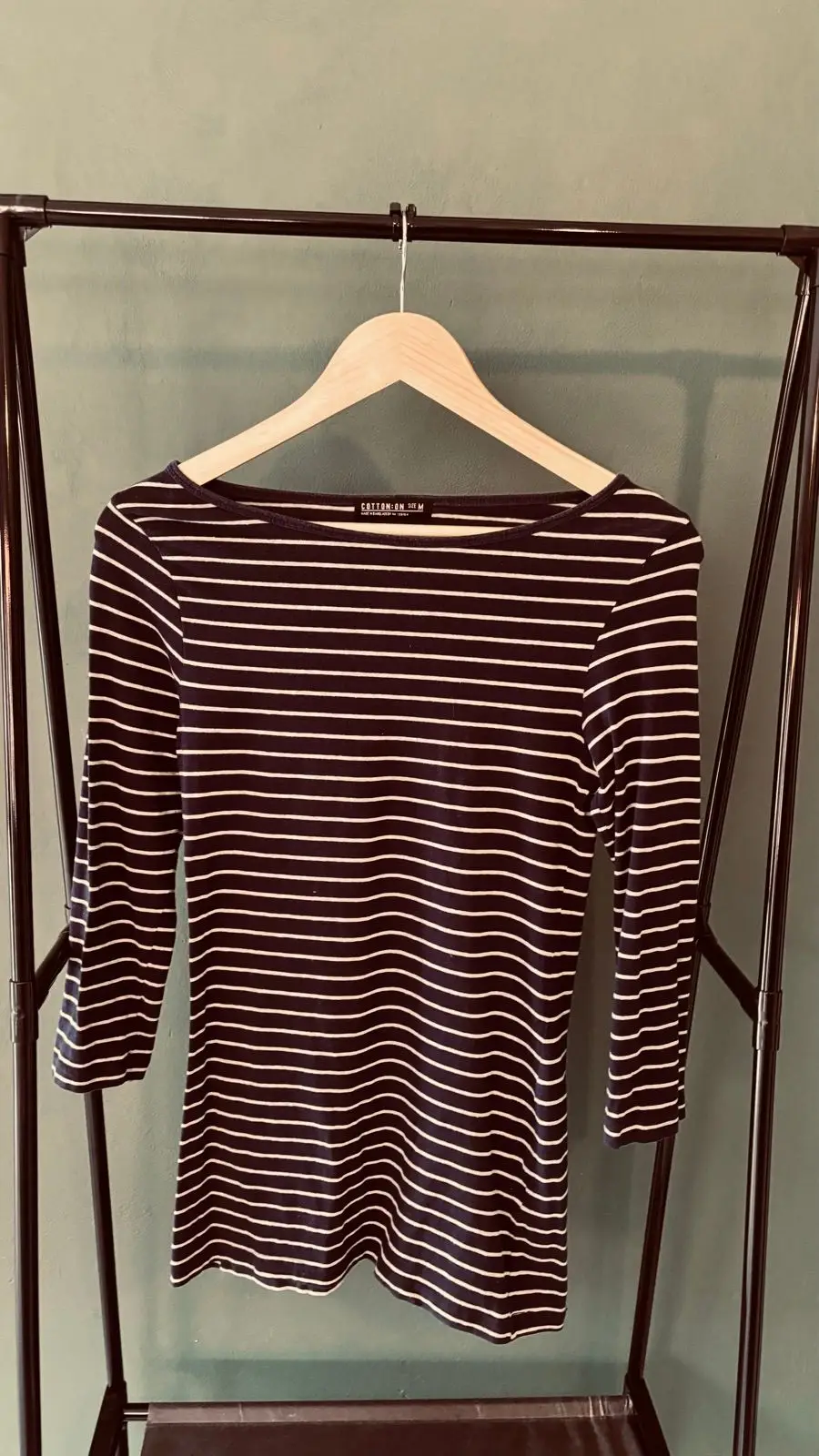 Cotton On Navy Striped Long Sleeve Top