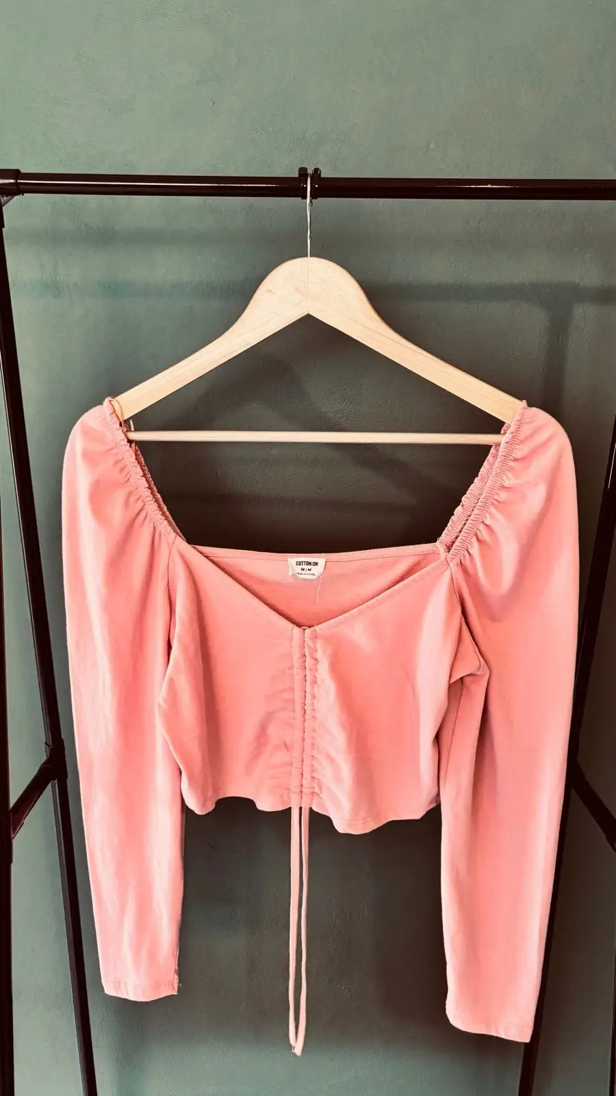 Cotton On Pink Long Sleeve Crop Top