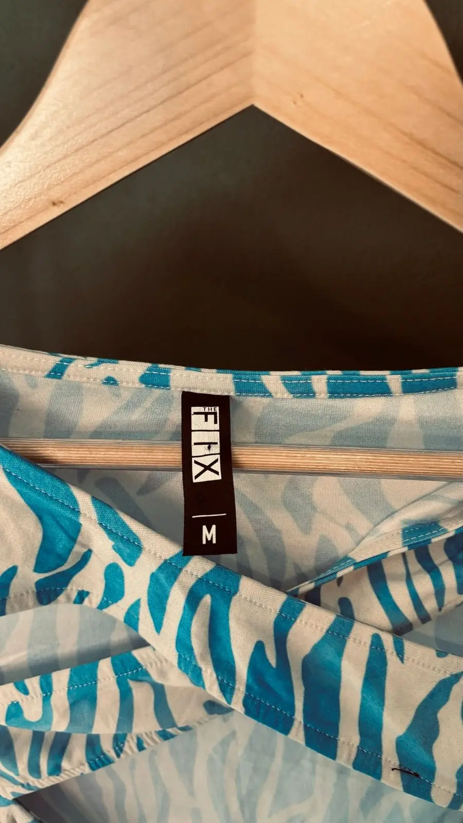 The Fix Blue Animal Print Long Sleeve Top