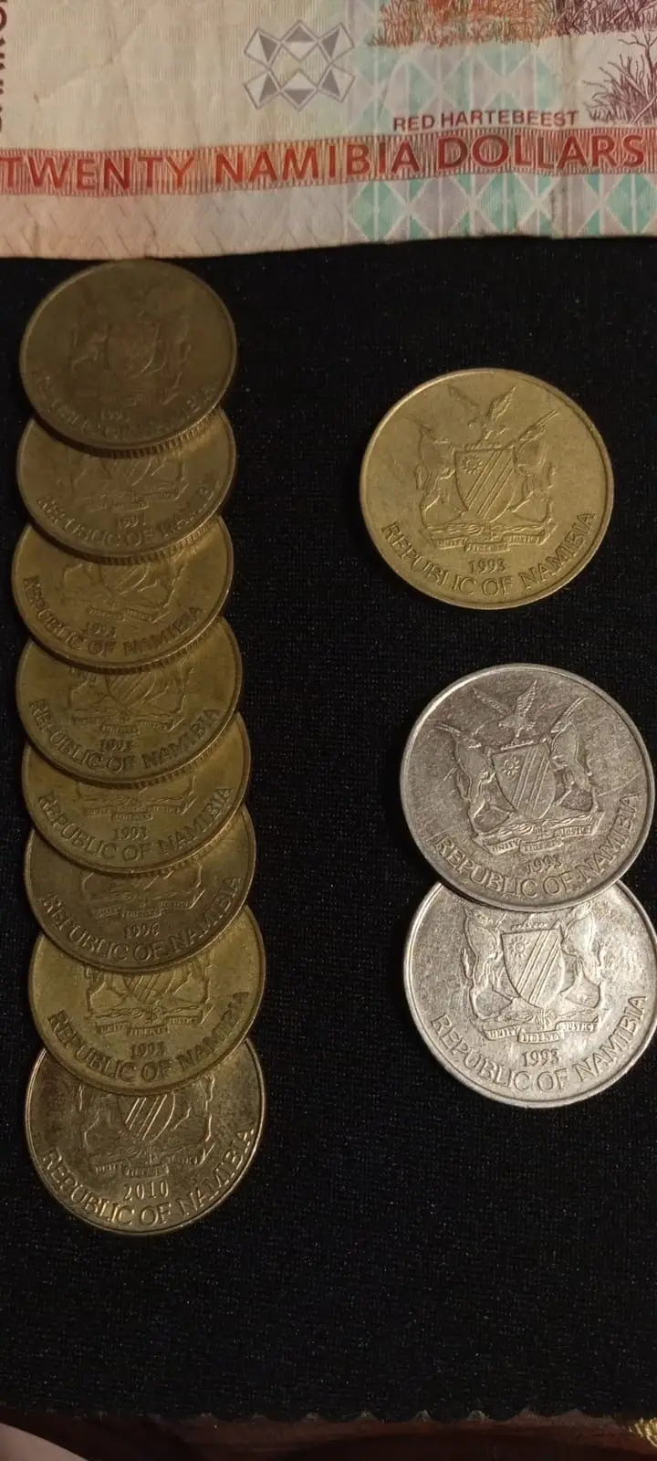 Namibian Dollar Banknotes and Coin Collection