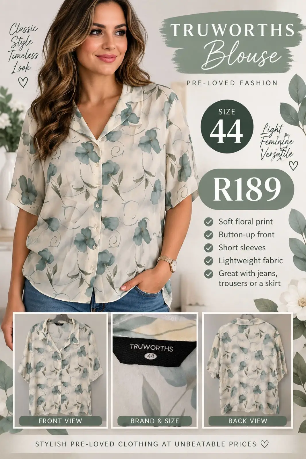 Truworths Floral Button-Up Blouse
