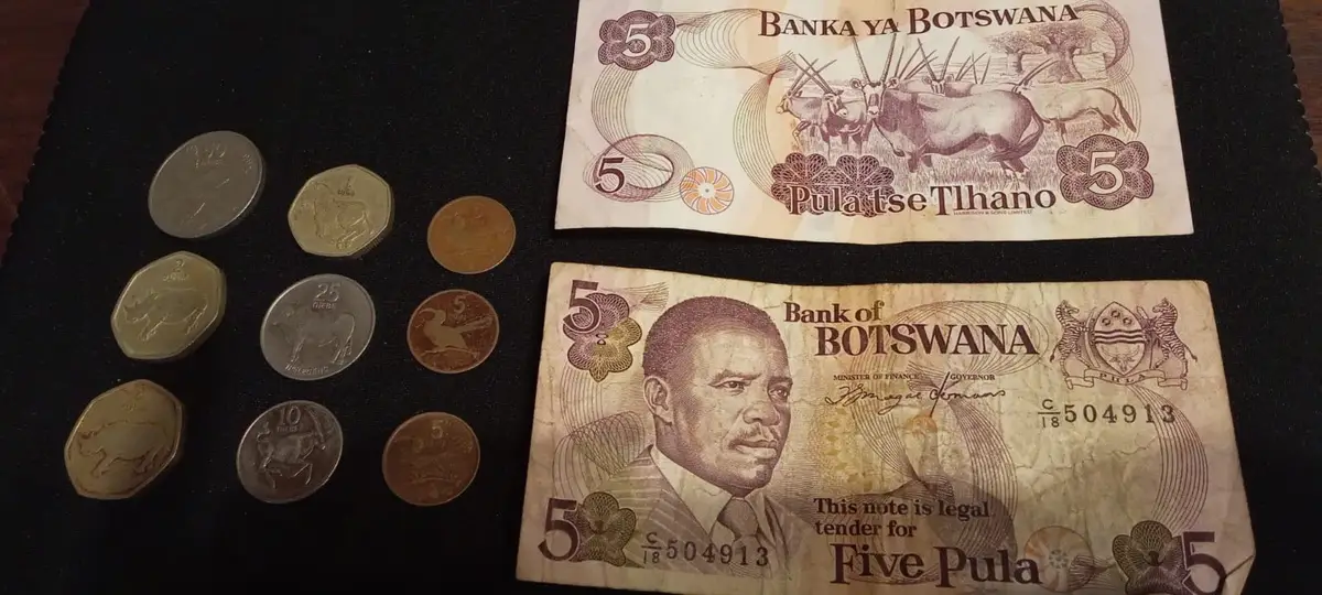 Botswana 5 Pula Banknote Vintage Currency