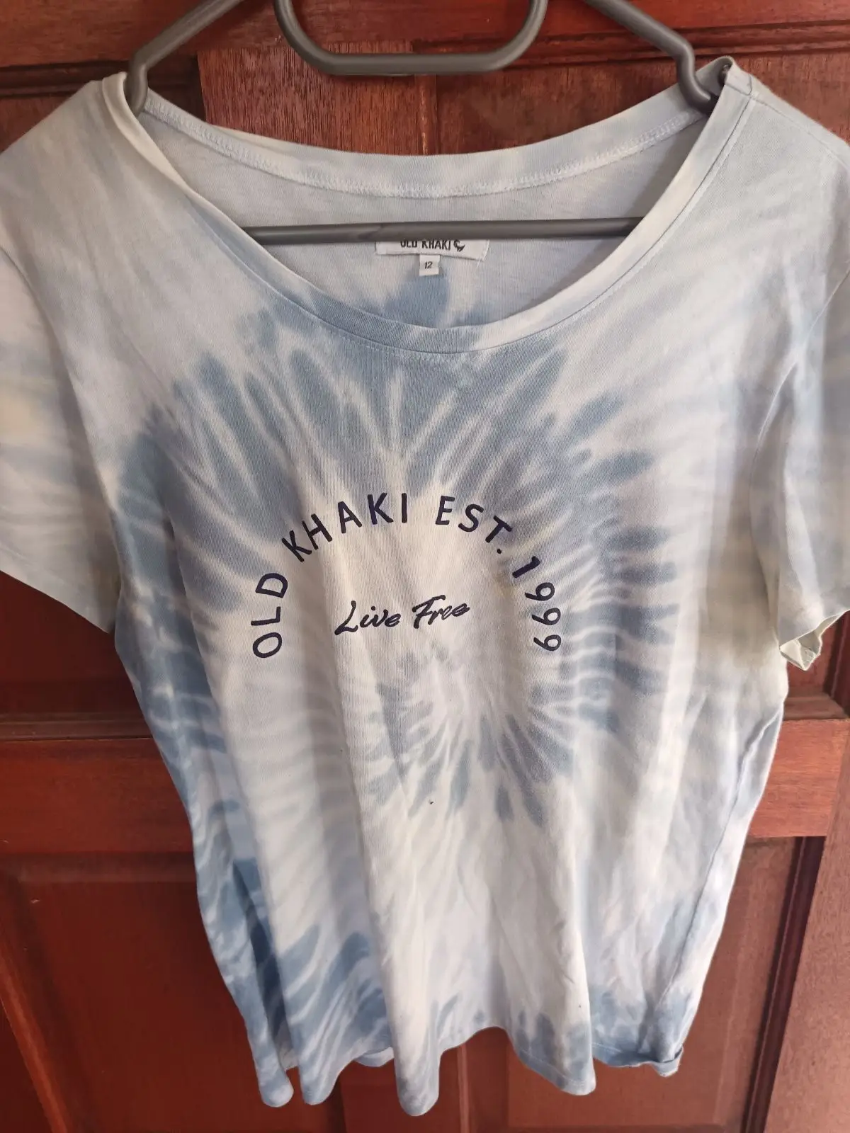 Old Khaki Tie-Dye Print T-Shirt