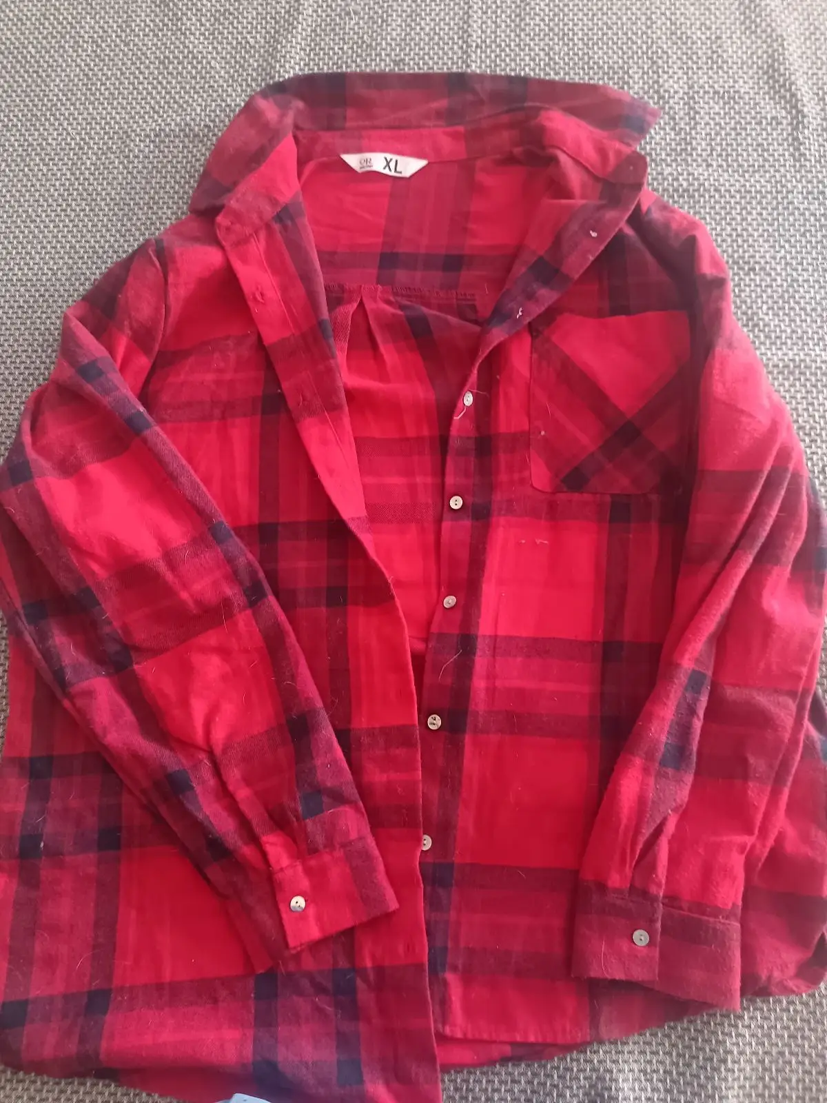 Red and Black Plaid Flannel Shirt