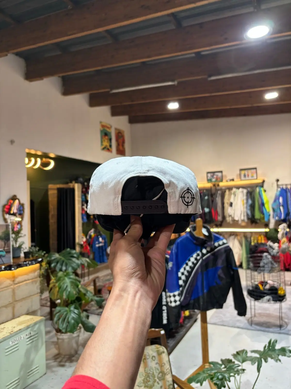 White and Black Palm Tree Cap