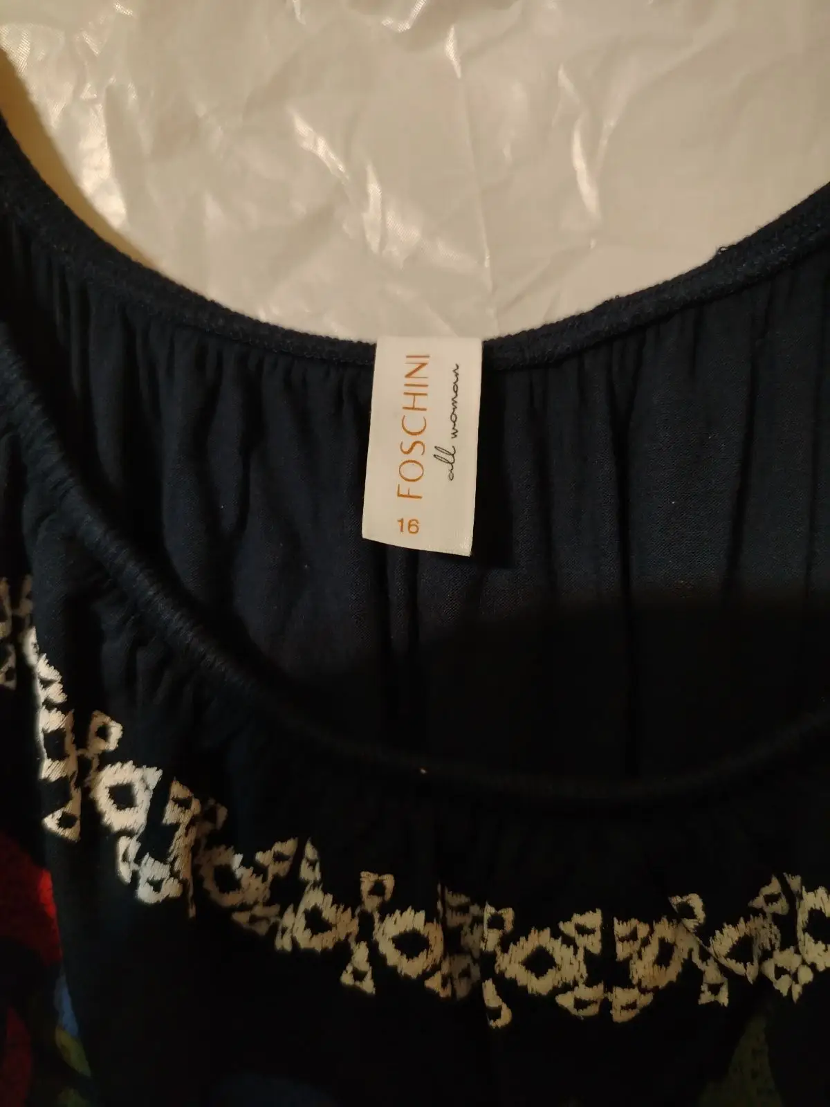 Foschini Embroidered Floral Black Top Size 16