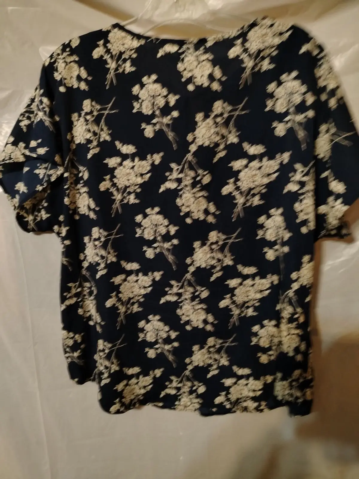 Shein Floral Print Tie-Neck Blouse