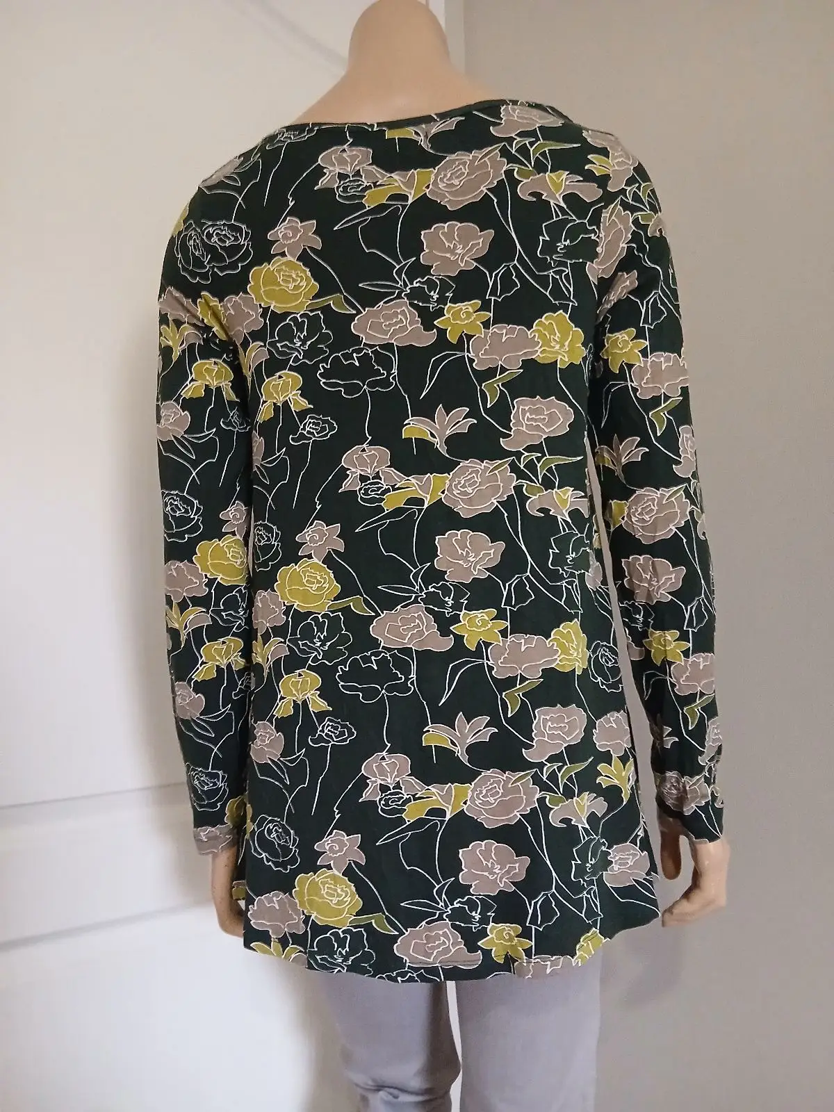 Floral Print Long Sleeve Square Neck Top