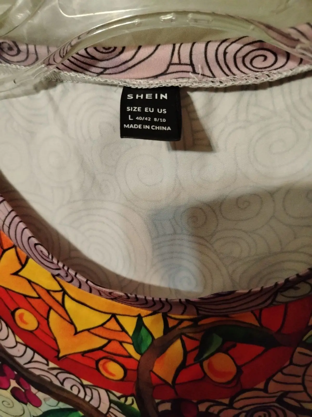 SHEIN Long Sleeve Top Cat Print Size L