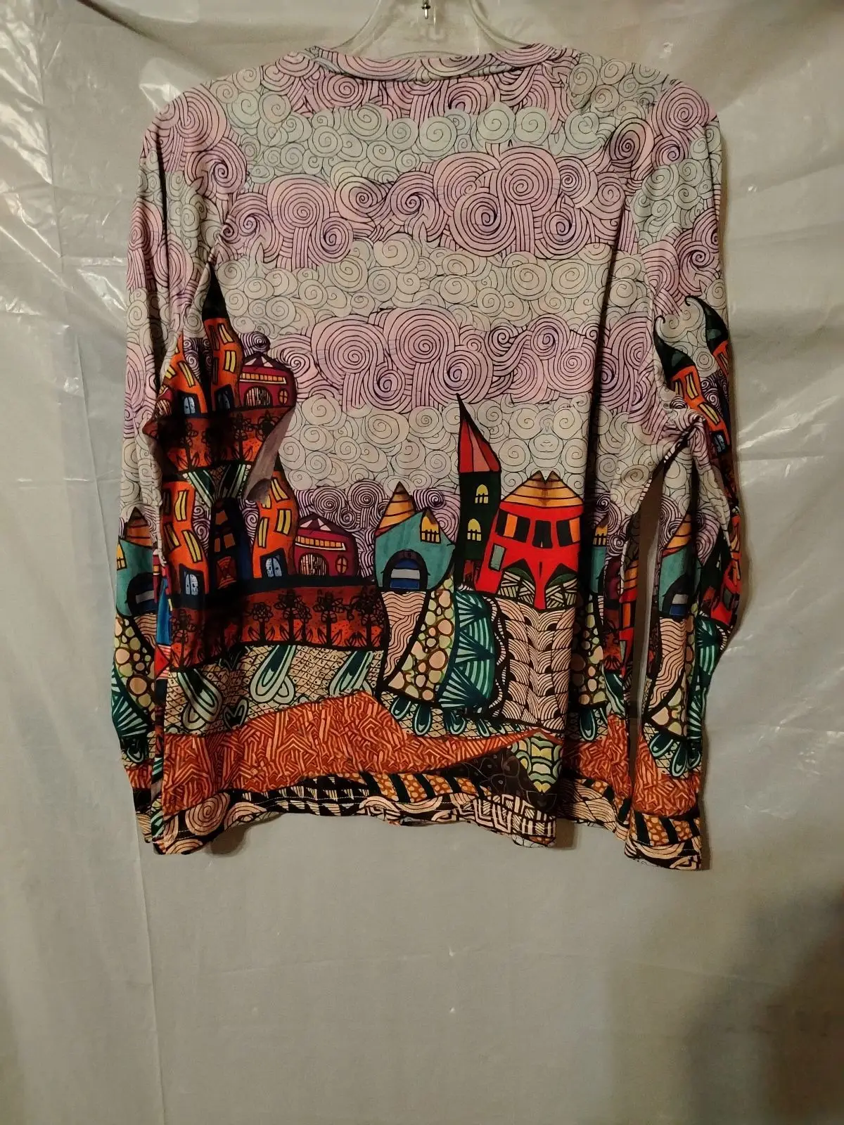 SHEIN Long Sleeve Top Cat Print Size L