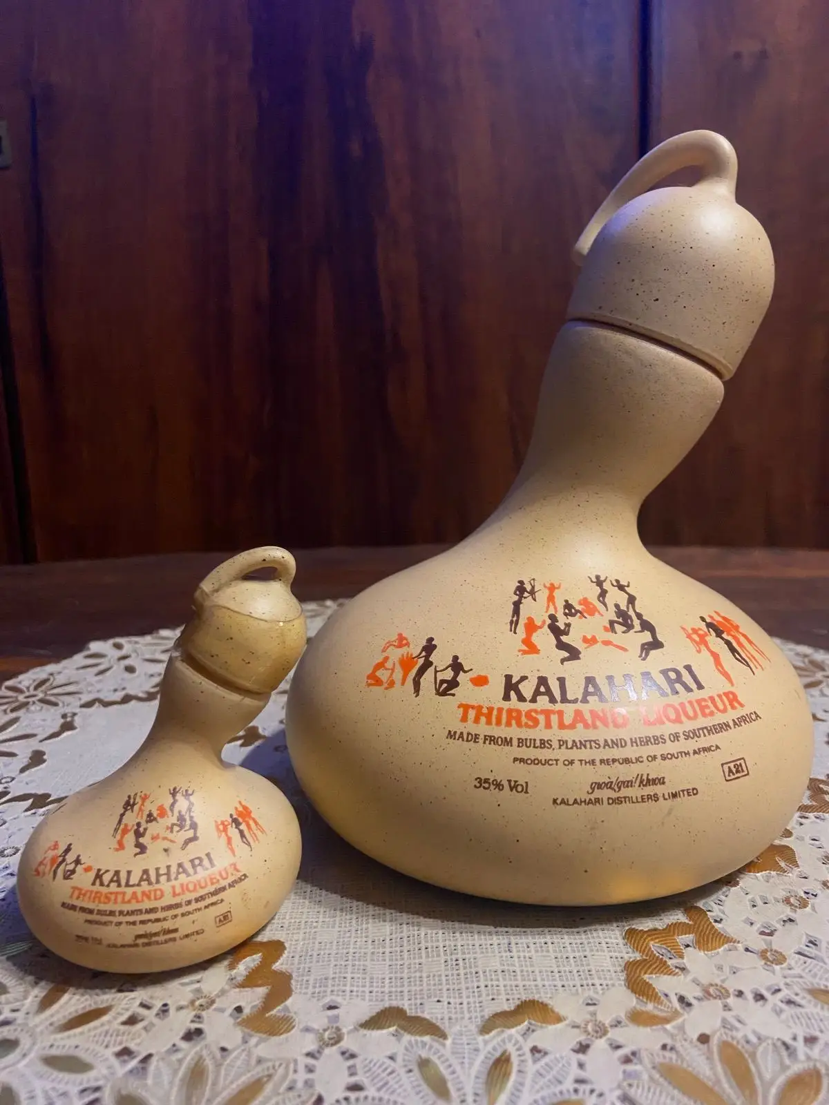 Kalahari Distillers Limited Kalahari Thirstland Liqueur Small Ceramic Bottle
