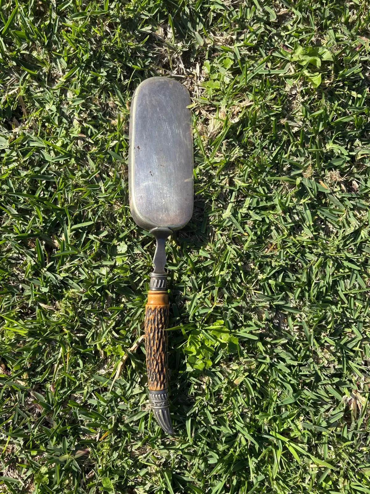 Antique Crumb Scoop with Horn Handle
