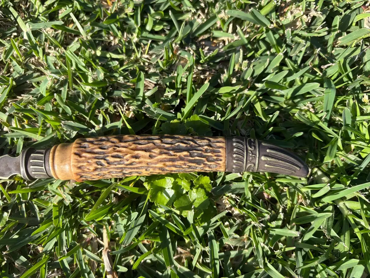 Antique Crumb Scoop with Horn Handle
