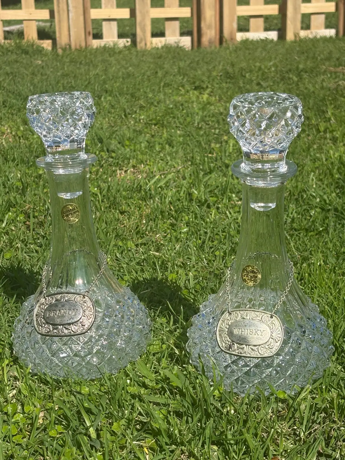 Cristal d'Arques Vintage Crystal Decanter Set Brandy & Whisky
