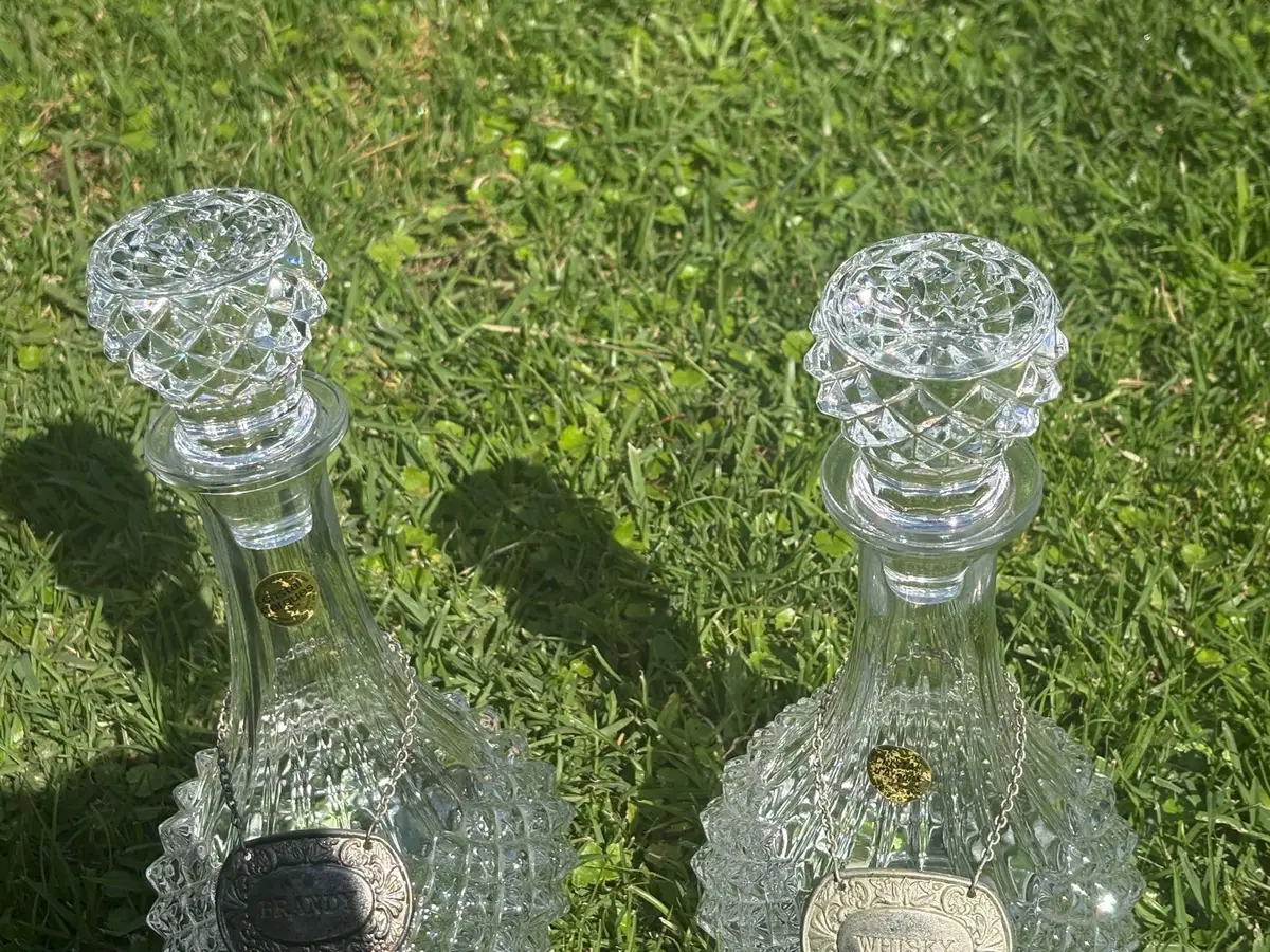 Cristal d'Arques Vintage Crystal Decanter Set Brandy & Whisky