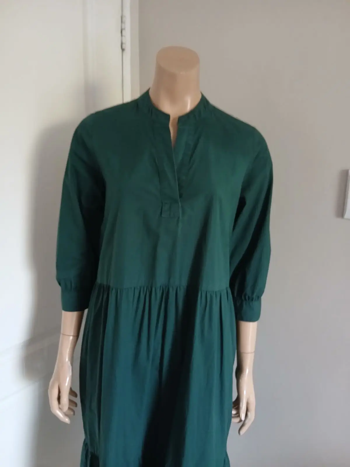 Poetry Dark Green Tiered Midi Dress