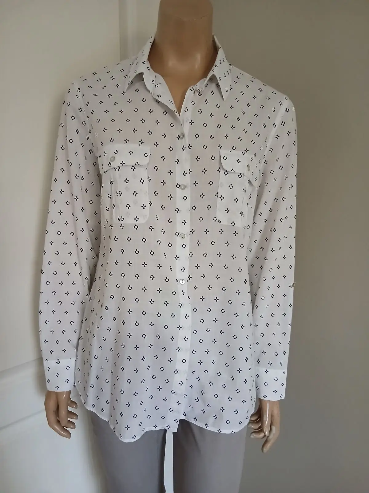 Woolworths White Printed Button-Up Shirt