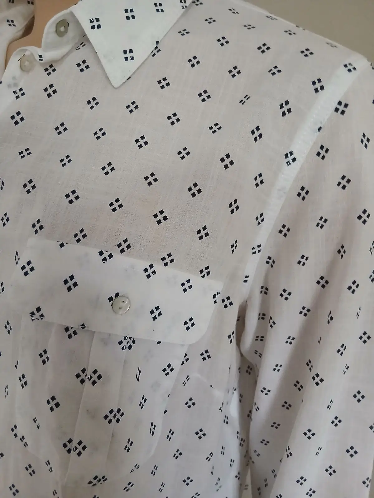 Woolworths White Printed Button-Up Shirt