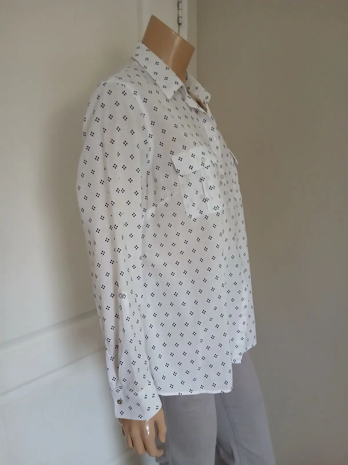 Woolworths White Printed Button-Up Shirt