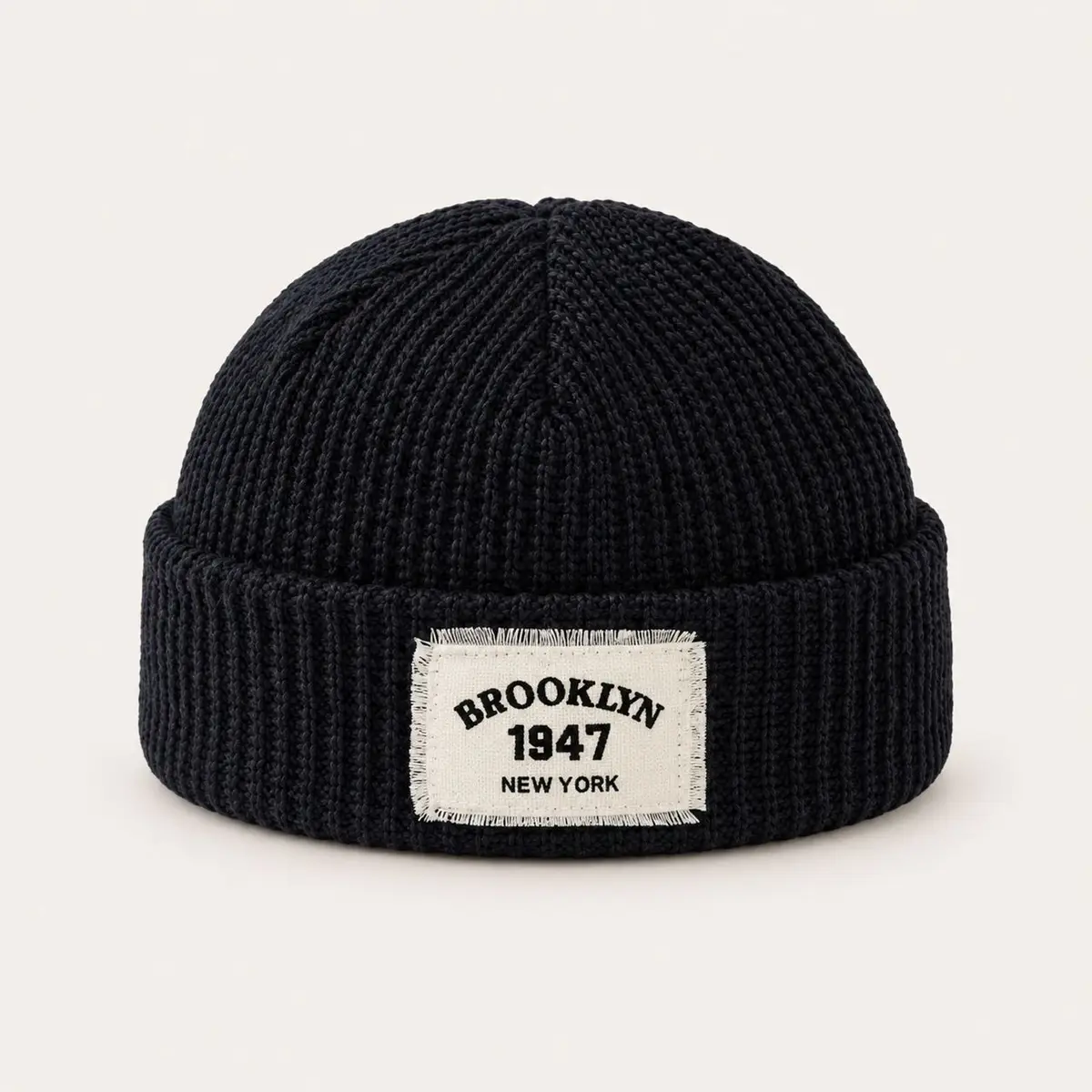 Black Brooklyn 1947 Cuffed Beanie