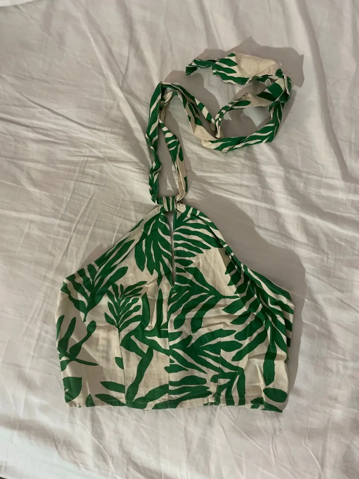 Truworths Green Leaf Print Halter Top