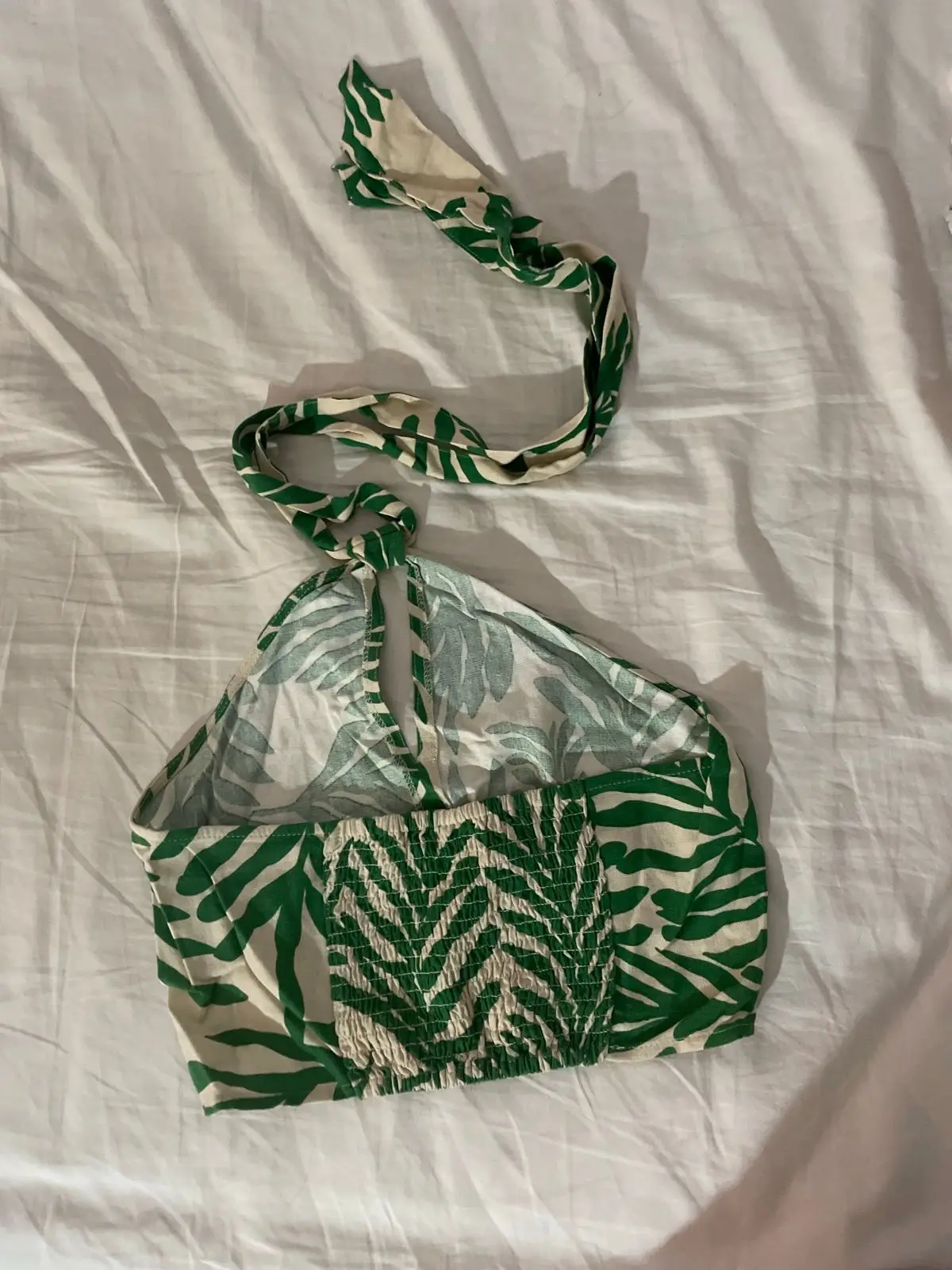 Truworths Green Leaf Print Halter Top