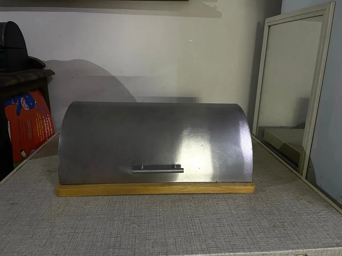 Stainless Steel and Wood Bread Box